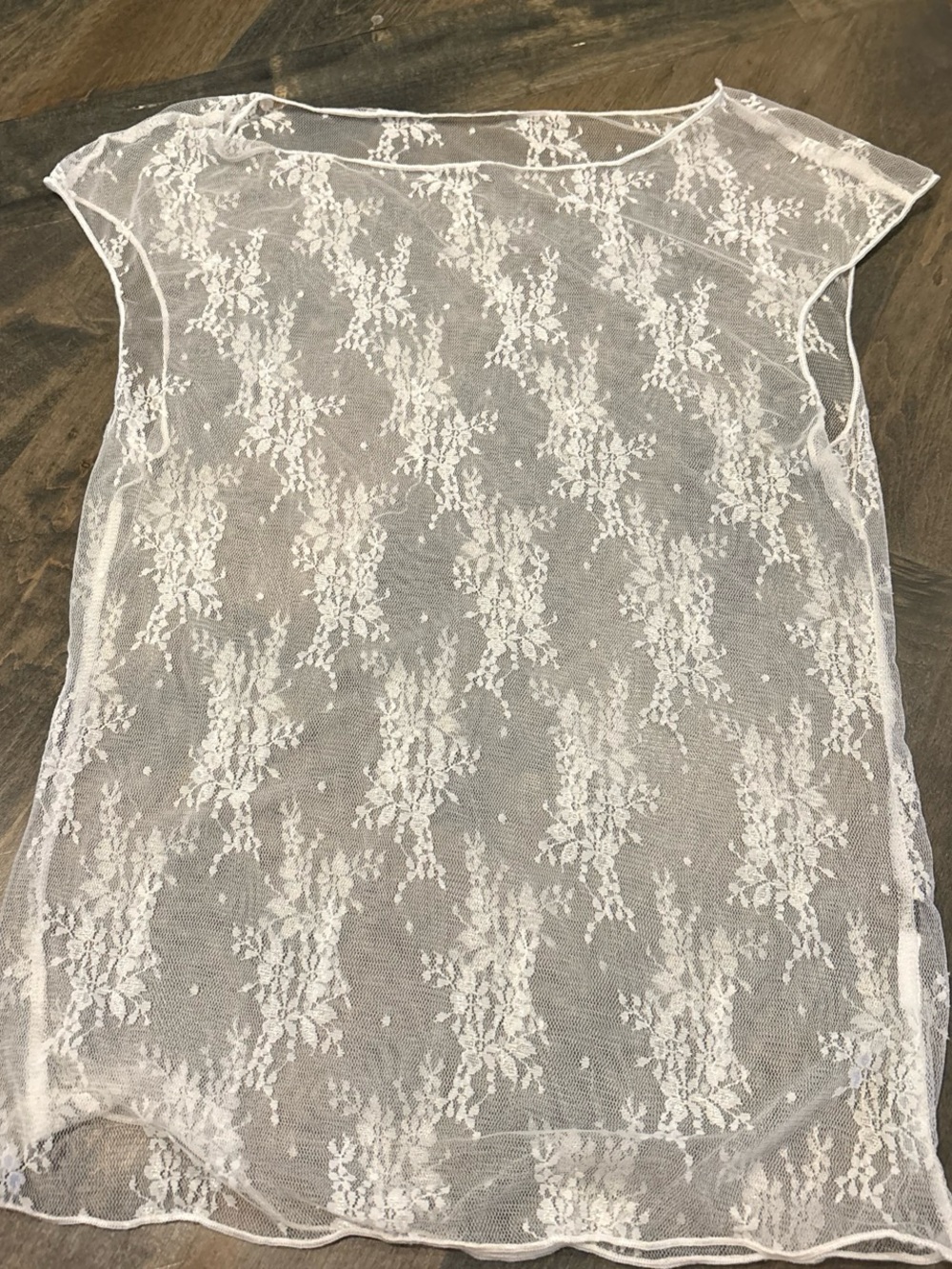 Source Unknown White Floral Lace Sheer Tank Top
